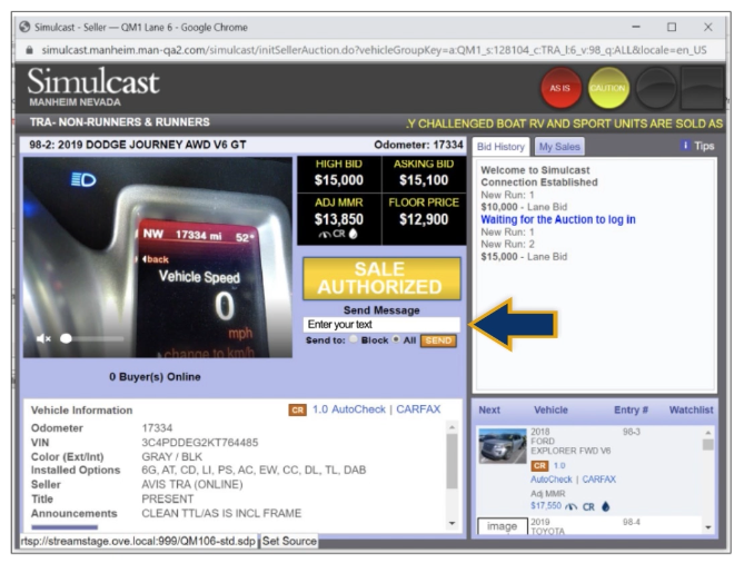 Communicate with Bidders and the Auction Block